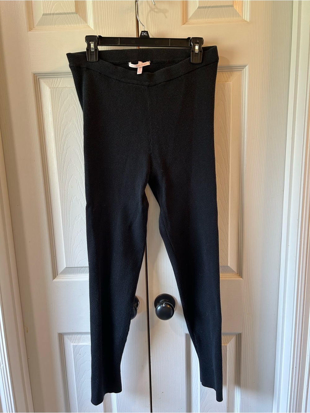 Victoria Secret Black Ribbed Sweater Leggings - size xl